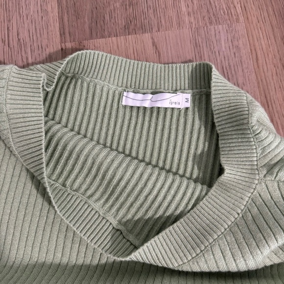 By Egreis Off The Shoulder Midi Sweater Dress Light Green Size Medium‎ - Picture 4 of 9